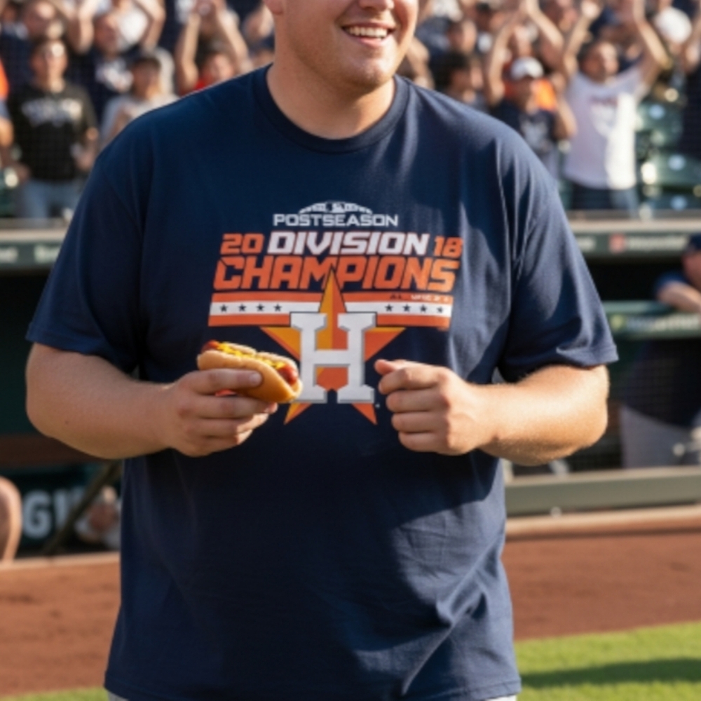 Majestic Houston Astros Mens 2018 AL West Division Champions T-shirt 2X